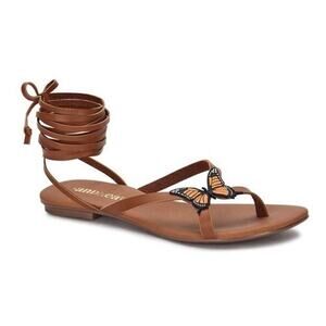 Andrea Lady Brown Butterfly Strappy‎ Sandal SZ 6